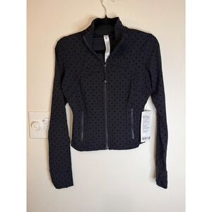 Lululemon Define Cropped Jacket Nulu Flocked Polka Dot Size 6 NWT
